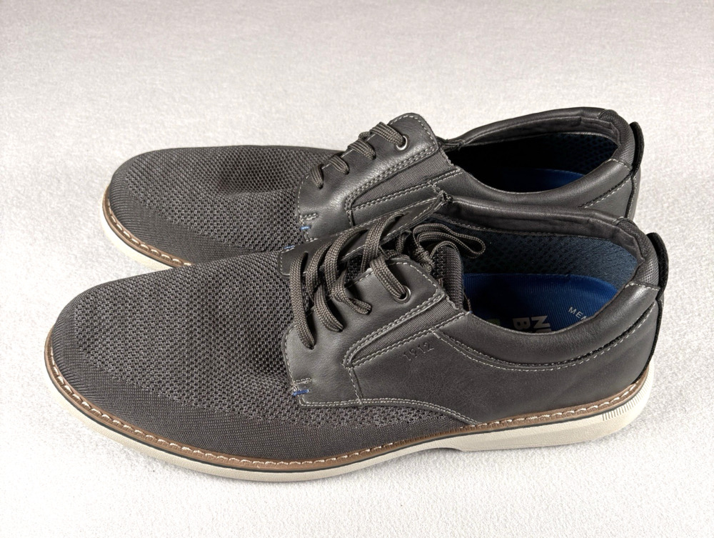 Nunn Bush Men's Size 13 Wide Gray Knit Panel Oxford Comfort Dress Shoes